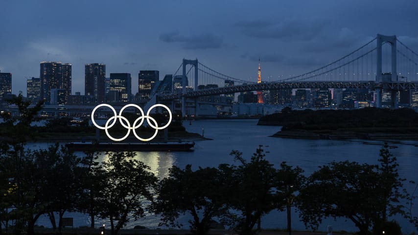 TOKYO, JAPAN - JUNE 03: The Olympic Rings are displayed by the Odaiba Marine Park Olympic venue on June 03, 2021 in Tokyo, Japan. Tokyo 2020 president Seiko Hashimoto has stated that she is 100 percent certain that the Olympics will go ahead despite widespread public opposition as Japan grapples with a fourth wave of coronavirus. The Japanese organising committee also announced yesterday that around 10,000 of the 80,000 volunteers originally scheduled to help at the Games have withdrawn as concern continues to surround the countryâs ability to hold a huge sporting event amid a global pandemic. (Photo by Yuichi Yamazaki/Getty Images)