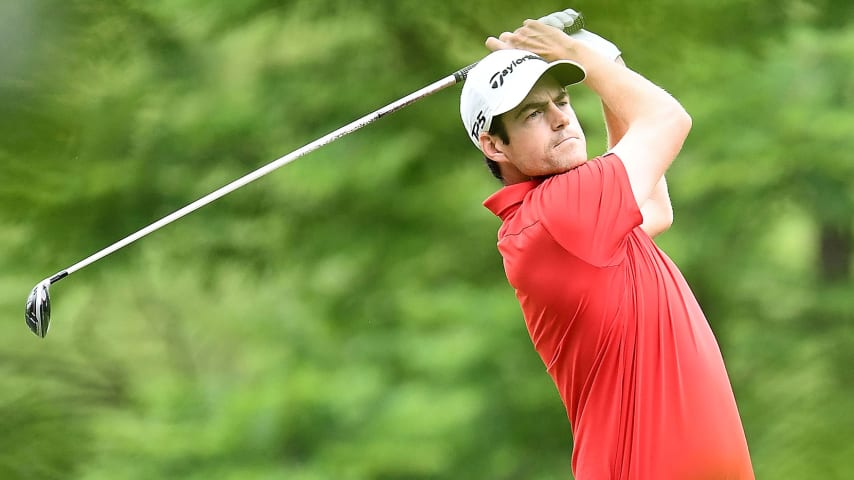 IVANHOE, IL - JUNE 08:  Matt Hill hits his tee shot on the third hole during the second round of the Rust-Oleum Championship at the Ivanhoe Club on June 8, 2018 in Ivanhoe, Illinois.  (Photo by Stacy Revere/Getty Images)