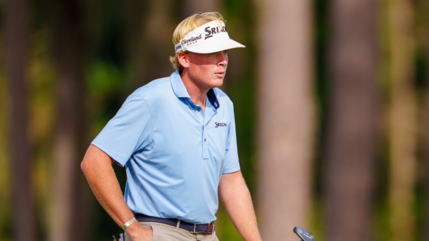 Jonathan Brightwell continues to lead amid cool, rainy conditions at Korn Ferry Tour Qualifying Tournament’s Final Stage