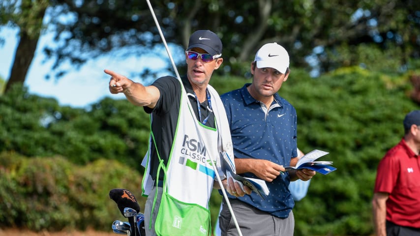 Scottie Scheffler has Ted Scott on the bag at RSM Classic