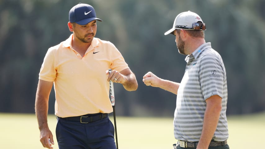 Jason Day and Marc Leishman take one-shot lead at QBE Shootout