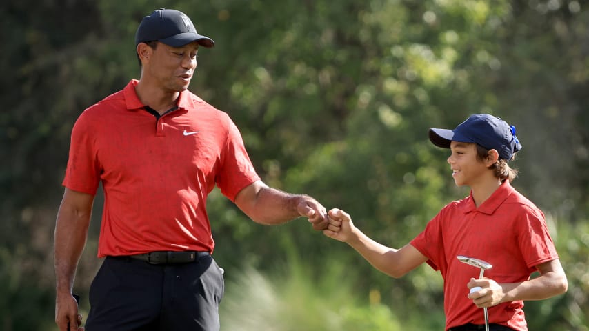 Tiger Woods pleased as Charlie shines in runner-up finish at PNC