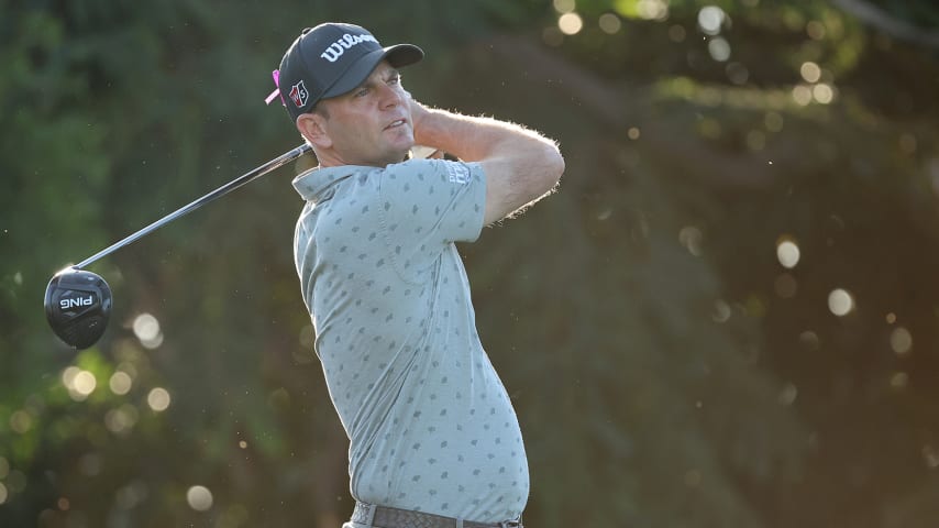 HONOLULU, HAWAII - JANUARY 13: Brendan Steele of the United States plays his tee shot on the fifth hole during the first round of the Sony Open in Hawaii at Waialae Country Club on January 13, 2022 in Honolulu, Hawaii. (Photo by Gregory Shamus/Getty Images)