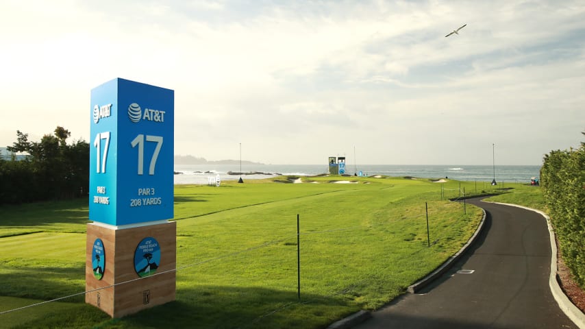 PEBBLE BEACH, CALIFORNIA - FEBRUARY 14: A general view of the Pebble Beach Golf Course on February 14, 2021 in Pebble Beach, California. (Photo by Joe Scarnici/Getty Images)