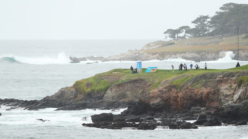 PEBBLE BEACH, CALIFORNIA - FEBRUARY 14: A general view of the Pebble Beach Golf Course on February 14, 2021 in Pebble Beach, California. (Photo by Joe Scarnici/Getty Images)