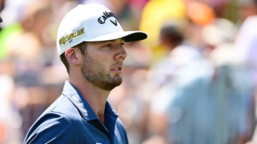 PALM HARBOR, FLORIDA - MARCH 20: Sam Burns of the United States walks from the first tee during the final round of the Valspar Championship on the Copperhead Course at Innisbrook Resort and Golf Club on March 20, 2022 in Palm Harbor, Florida. (Photo by Julio Aguilar/Getty Images)