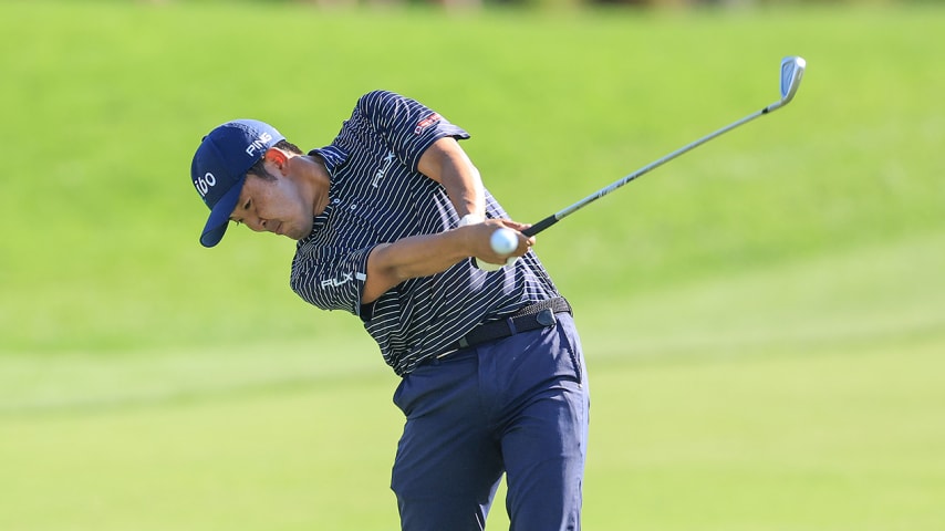 ORLANDO, FLORIDA - MARCH 03: Takumi Kanaya of Japan plays his second shot on the par 4, first hole during the first round of the Arnold Palmer Invitational presented by Mastercard at Arnold Palmer Bay Hill Golf Course on March 03, 2022 in Orlando, Florida. (Photo by David Cannon/Getty Images)