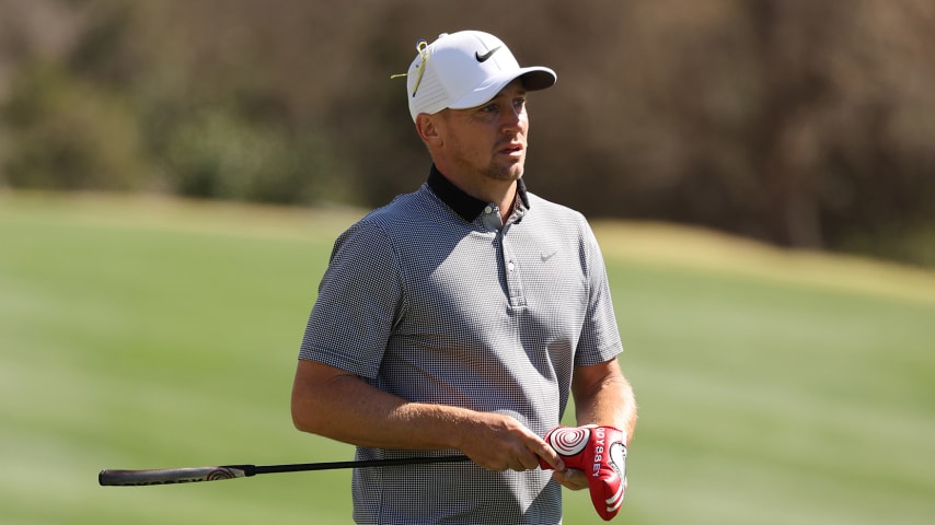 AUSTIN, TEXAS - MARCH 23:  Alex Noren of Sweden looks on on the third hole during the first day of the World Golf Championships-Dell Technologies Match Play at Austin Country Club on March 23, 2022 in Austin, Texas. (Photo by Gregory Shamus/Getty Images)