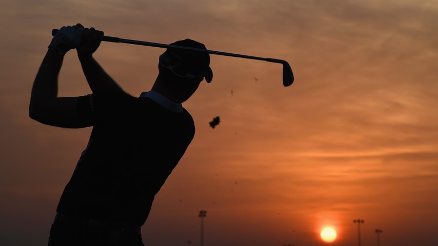 ABU DHABI, UNITED ARAB EMIRATES - JANUARY 19:  Danny Willett of England on the practice range during the first round of the Abu Dhabi HSBC Championship at Abu Dhabi Golf Club on January 19, 2017 in Abu Dhabi, United Arab Emirates.  (Photo by Ross Kinnaird/Getty Images)