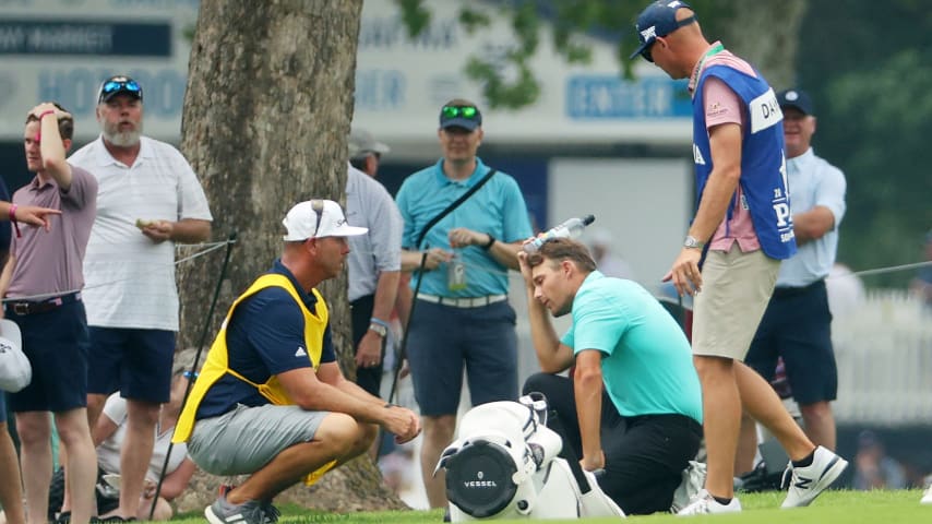 Aaron Wise hit by tee shot during PGA’s second round