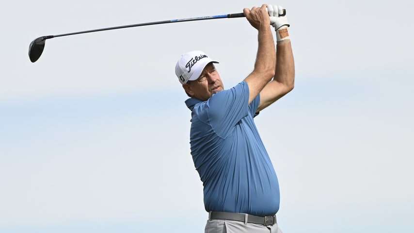 KA'UPULEHU-KONA, HI - JANUARY 16: Bart Bryant tees off on the second hole during the first round of the PGA TOUR Champions Mitsubishi Electric Championship at Hualalai Golf Club on January 16, 2020 in Ka'upulehu-Kona, Hawaii. (Photo by Chris Condon/PGA TOUR via Getty Images)