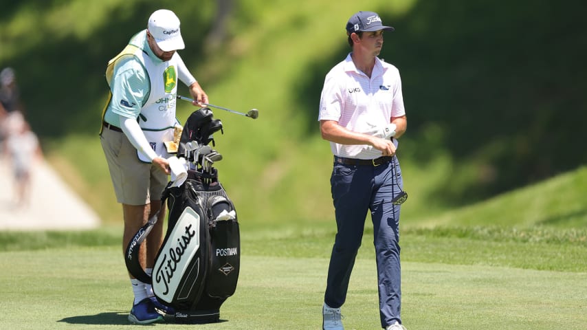 SILVIS, ILLINOIS - JULY 03: J.T. Poston of the United States walks from the first tee during the final round of the John Deere Classic at TPC Deere Run on July 03, 2022 in Silvis, Illinois. (Photo by Stacy Revere/Getty Images)