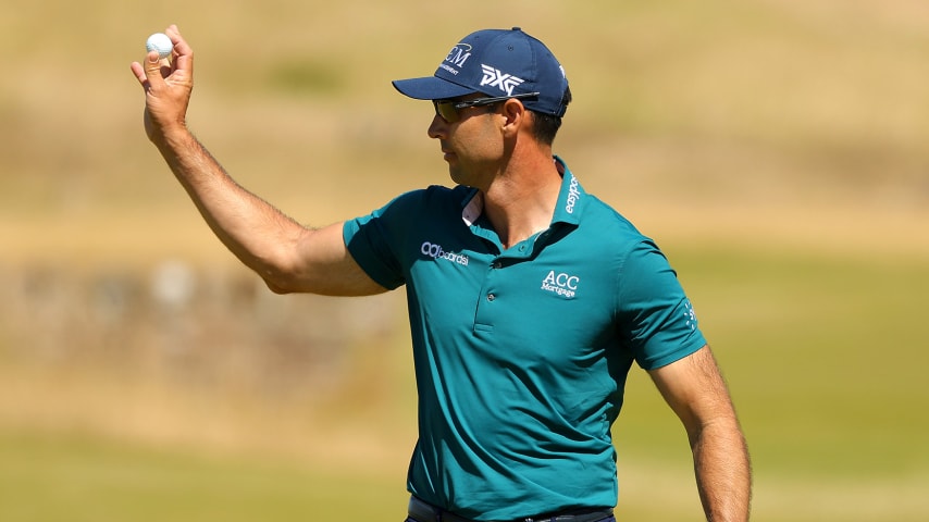 NORTH BERWICK, SCOTLAND - JULY 07: Cameron Tringale of USA reacts on the 18th during Day One of the Genesis Scottish Open at The Renaissance Club on July 07, 2022 in North Berwick, Scotland. (Photo by Kevin C. Cox/Getty Images)