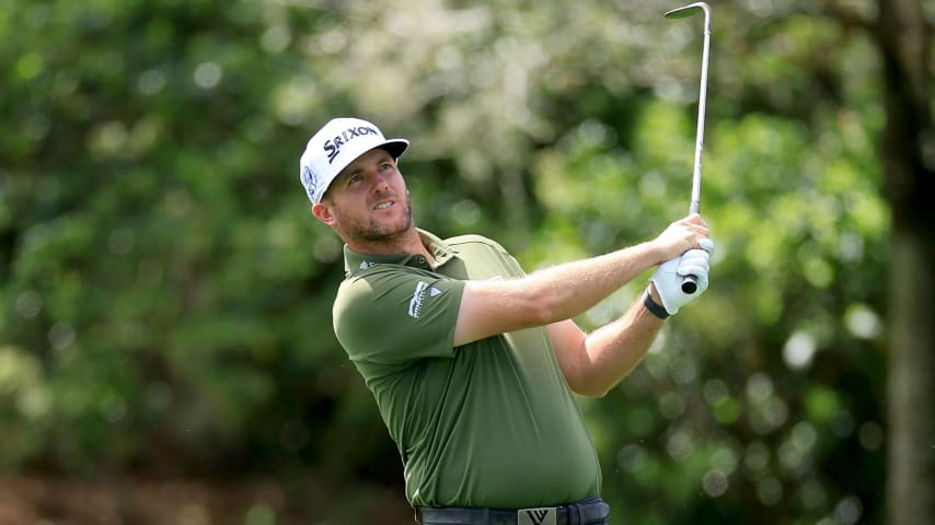 ORLANDO, FLORIDA - MARCH 05: Taylor Pendrith of The United States plays his second shot on the par 4, first hole during the third round of the Arnold Palmer Invitational presented by Mastercard at Arnold Palmer Bay Hill Golf Course on March 05, 2022 in Orlando, Florida. (Photo by David Cannon/Getty Images)
