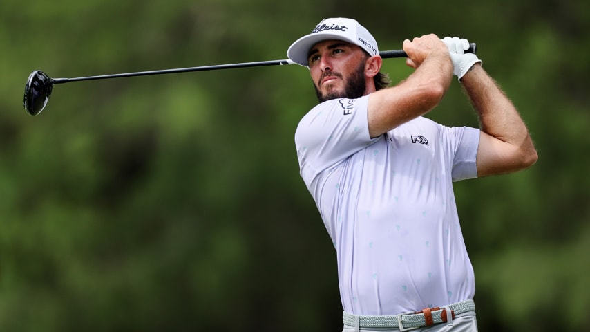 MEMPHIS, TENNESSEE - AUGUST 14: Max Homa of the United States plays his shot from the seventh tee during the final round of the FedEx St. Jude Championship at TPC Southwind on August 14, 2022 in Memphis, Tennessee. (Photo by Andy Lyons/Getty Images)