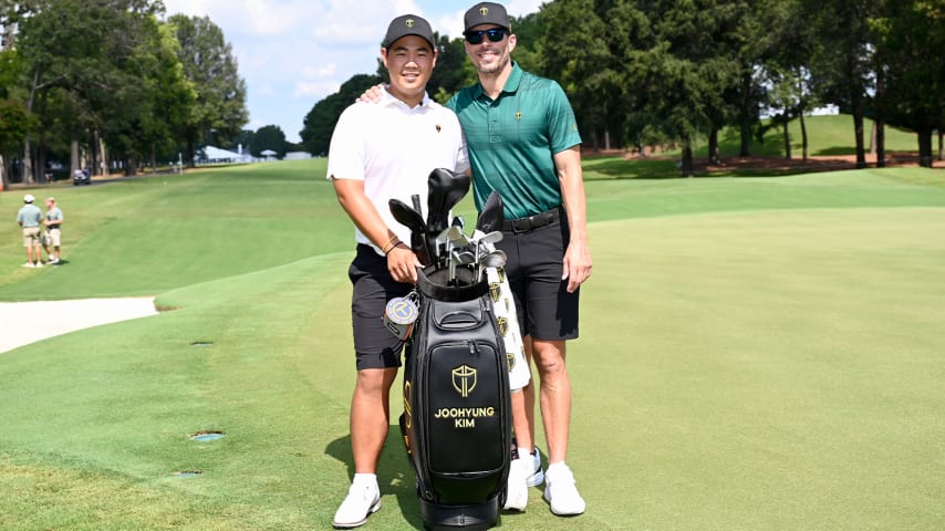 Joe Skovron returns as Tom Kim’s caddie at Presidents Cup