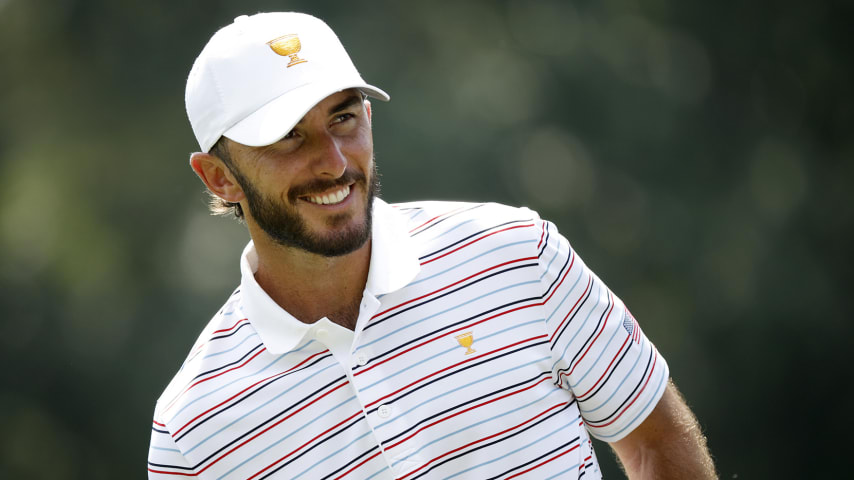 CHARLOTTE, NORTH CAROLINA - SEPTEMBER 19: Max Homa of the United States Team looks on prior to the 2022 Presidents Cup at Quail Hollow Country Club on September 19, 2022 in Charlotte, North Carolina. (Photo by Jared C. Tilton/Getty Images)