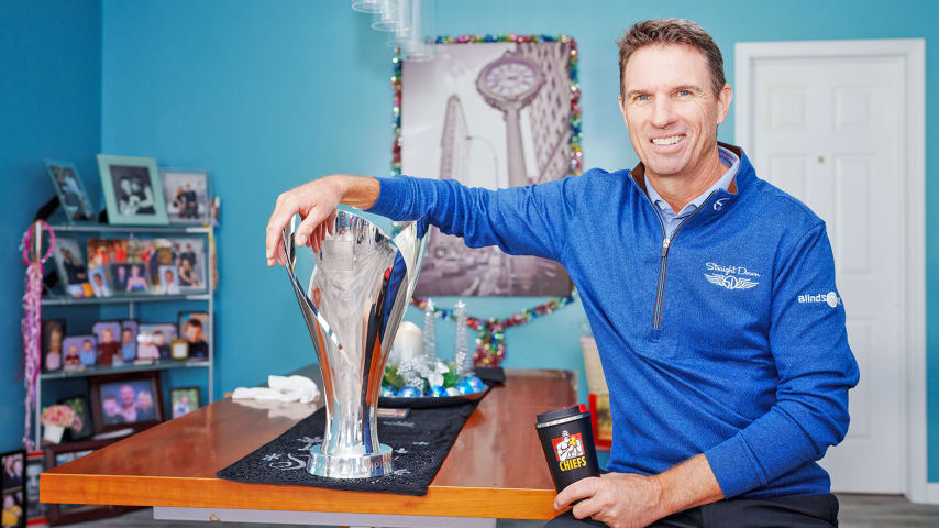 PHOENIX, ARIZONA - DECEMBER 08: Time at home with the season-long- winner of the Charles Schwab Cup on December 8, 2022 in Phoenix, Arizona. (Photo by Andrew Wevers/PGA TOUR)