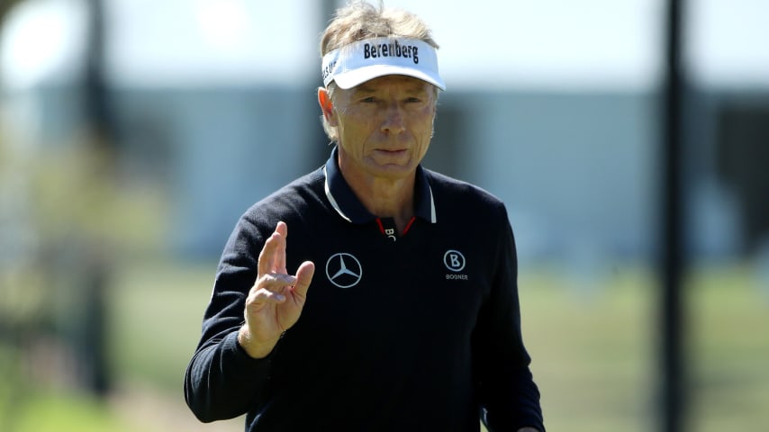 Bernhard Langer, Miguel Angel Jiménez, Chris DiMarco share lead at Hoag Classic