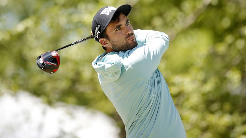 HUNTSVILLE, ALABAMA - APRIL 30: Ryan McCormick of the United States plays a tee shot on the 1st hole during the final round of the HomeTown Lenders Championship at The Ledges on April 30, 2023 in Huntsville, Alabama. (Photo by Alex Slitz/Getty Images)