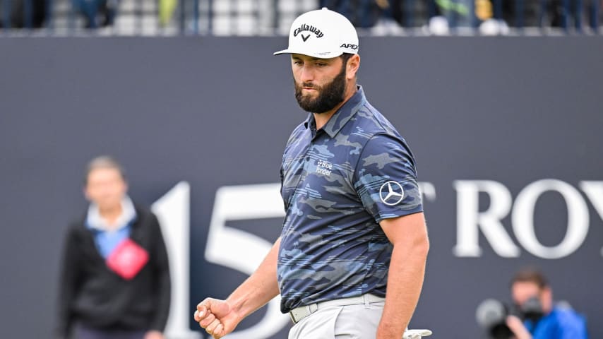 Jon Rahm cards course-record 63 to make major move at The Open