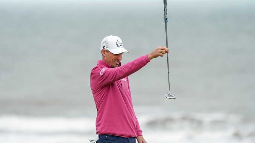 Birthday boy Steven Alker takes second-round lead at The Senior Open Championship