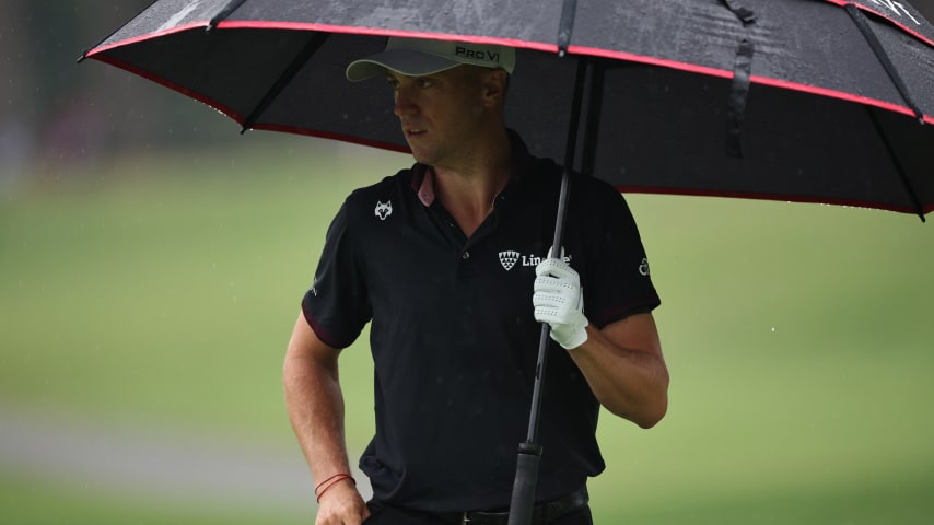 GREENSBORO, NORTH CAROLINA - AUGUST 03: Justin Thomas of the United States walks to the 10th green during the first round of the Wyndham Championship at Sedgefield Country Club on August 03, 2023 in Greensboro, North Carolina. (Photo by Jared C. Tilton/Getty Images)