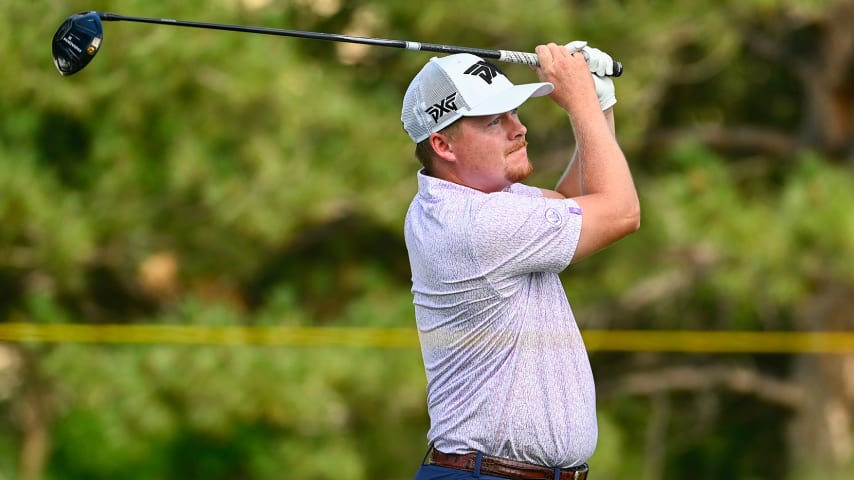 Play was suspended at 8:49 p.m. due to darkness, and the first round resumed Friday morning at 7 a.m. local time. 