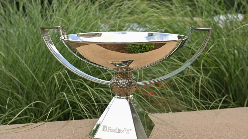 CROMWELL, CONNECTICUT - JUNE 23: The FedEx Cup is seen during the second round of the Travelers Championship at TPC River Highlands on June 23, 2023 in Cromwell, Connecticut. (Photo by Ben Jared/PGA TOUR via Getty Images)