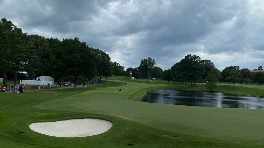 Play suspended for inclement weather Sunday at FedEx St. Jude Championship