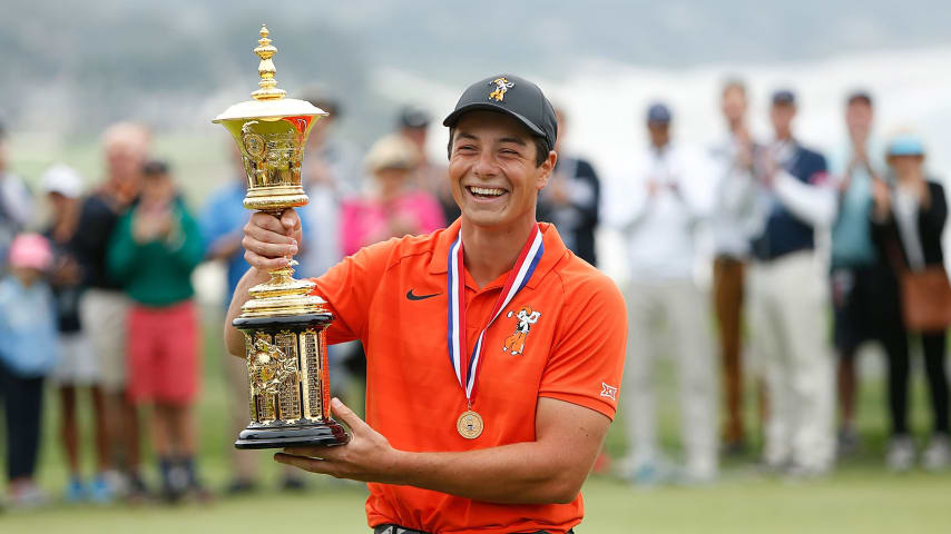 Viktor Hovland after his victory at the 2019 U.S. Amateur (Getty)