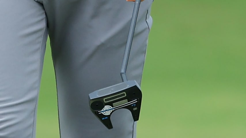 A look at Sam Burns' custom Odyssey No. 7 prototype putter he used at East Lake. (Kevin C. Cox/Getty Images)