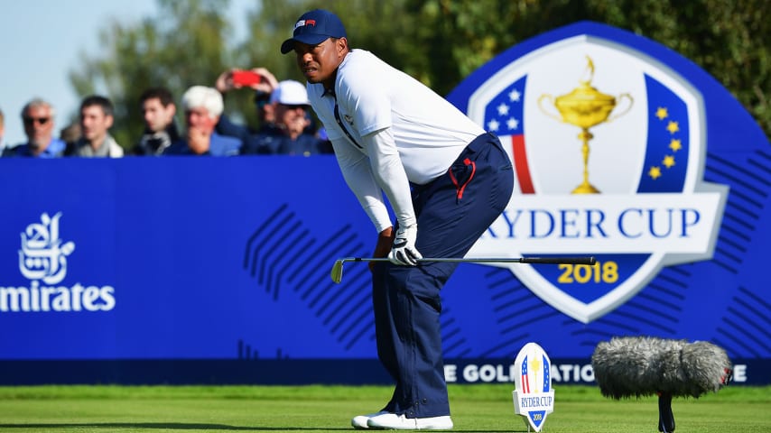 Tiger Woods went 0-4-0 as a captain's pick at the 2018 Ryder Cup. (Getty Images)