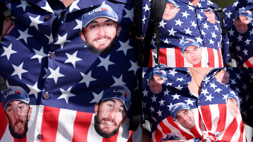 Homa, Morikawa and Scheffler shirts at the 44th Ryder Cup. (Getty Images)