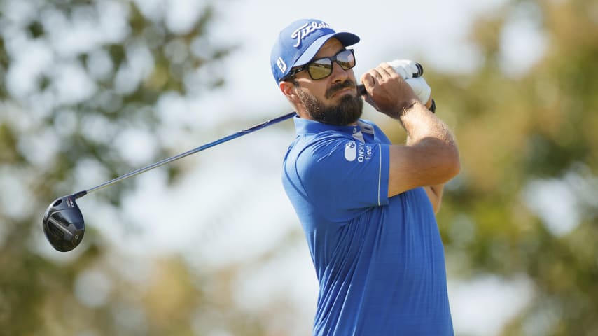 COLLEGE GROVE, TENNESSEE - SEPTEMBER 17: Tom Whitney of the United States hits a tee shot on the second hole during the final round of the Simmons Bank Open for the Snedeker Foundation at The Grove on September 17, 2023 in College Grove, Tennessee. (Photo by Alex Slitz/Getty Images)