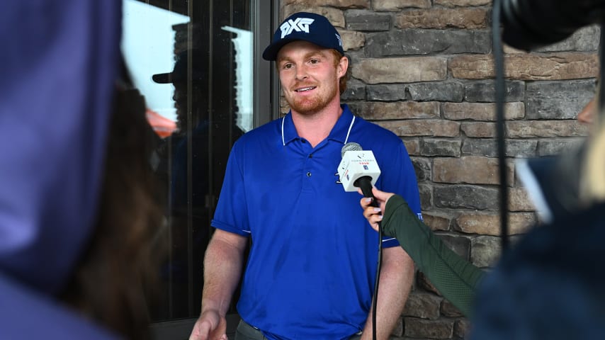 Mason Andersen after the first round of the Korn Ferry Tour Championship. (Jennifer Perez/PGA TOUR)