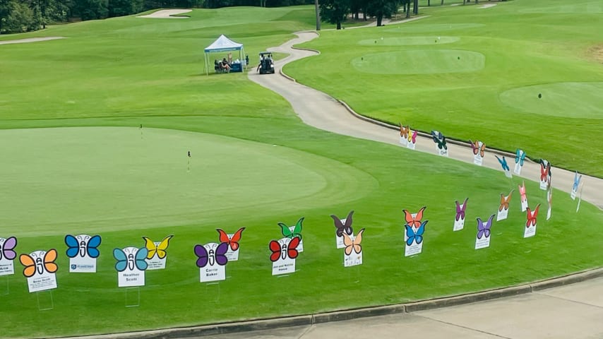 Decorations during the Butterflies and Birdies tournament. (Butterflies and Birdies)