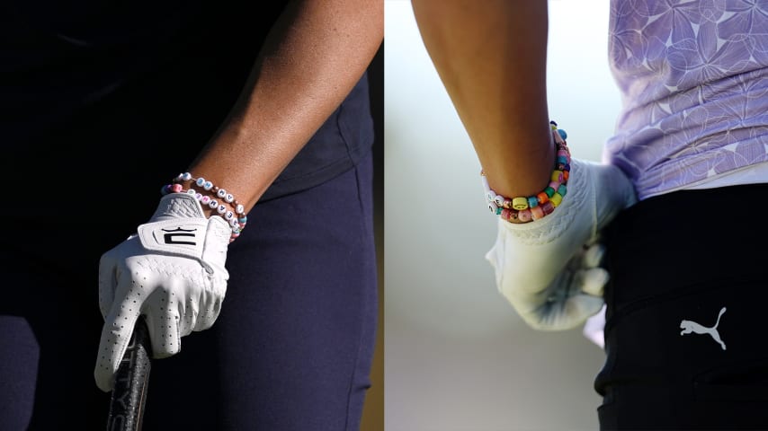 Lexi Thompson's friendship bracelets at the Shriners Children's Open. (Getty Images)