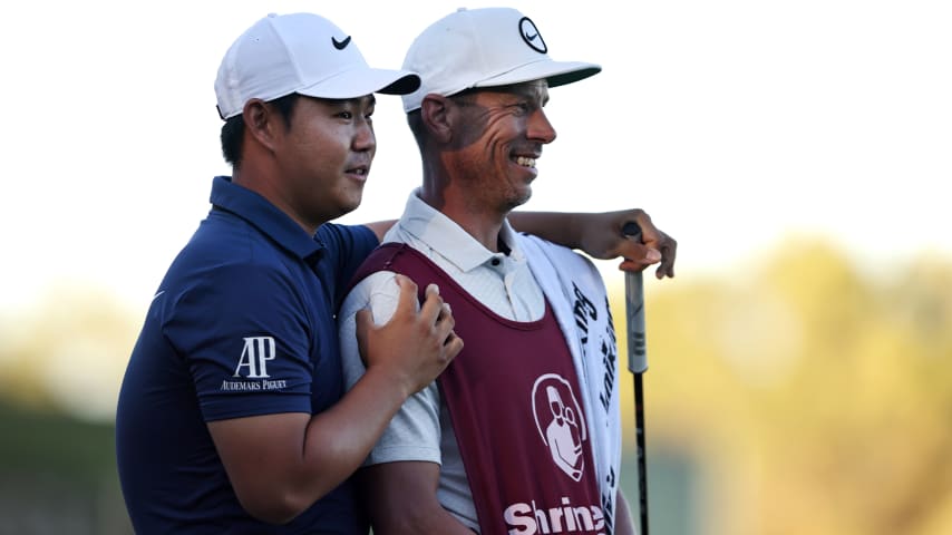 Tom Kim holds off Adam Hadwin to win in Las Vegas for the second time this season