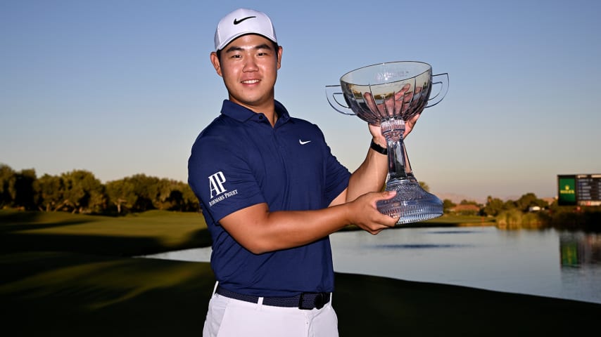 Tom Kim subdues internal expectations with title defense at Shriners Children's Open