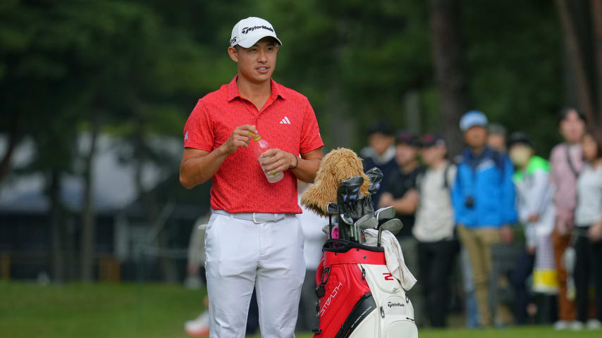 INZAI, JAPAN - OCTOBER 22: Collin Morikawa of the United States is seen on the 9th hole during the final round of ZOZO Championship at Accordia Golf Narashino Country Club on October 22, 2023 in Inzai, Chiba, Japan. (Photo by Yoshimasa Nakano/Getty Images)