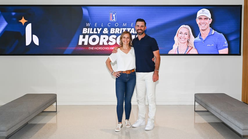 Billy and Brittany Horschel at PGA TOUR Global Home. (Jennifer Perez/PGA TOUR)