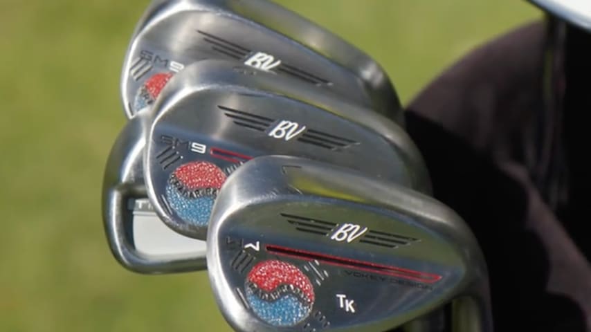 Kim has new wedges in his bag that are stamped with his national flag colors. (Courtesy of GolfWRX)