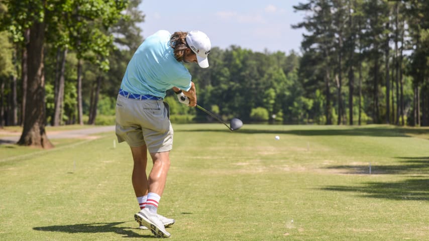 PROSPERITY, SC - MAY 24: George Bryan IV hits a tee shot while playing at Mid Carolina Club on May 24, 2016 in Prosperity, South Carolina. (Photo by Keyur Khamar/PGA TOUR)