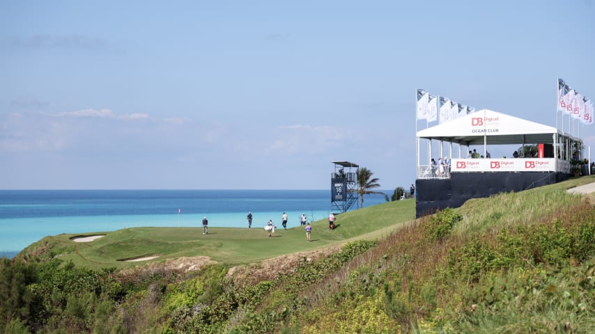The 16th green at Port Royal Golf Club for the Butterfield Bermuda Championshipa. (Gregory Shamus/Getty Images)