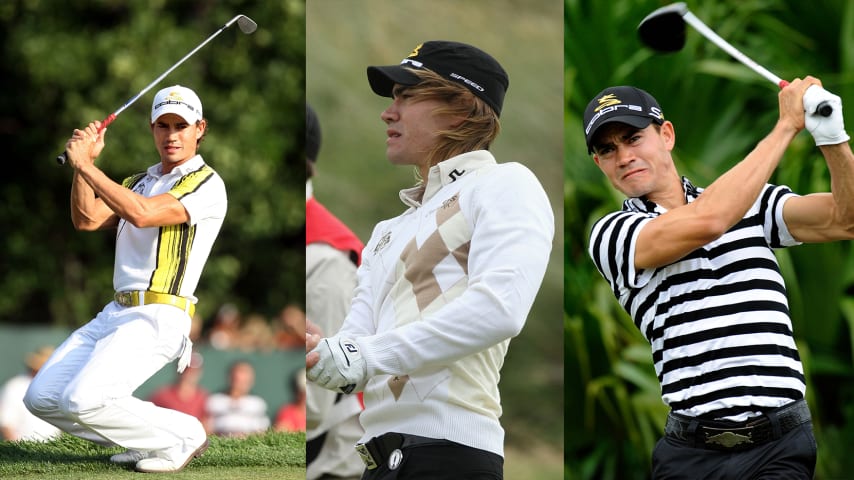 From left to right, Camilo Villegas at the 2009 PGA Championship, 2008 Open Championship and 2010 World Golf Championships-CA Championship. (Getty Images)