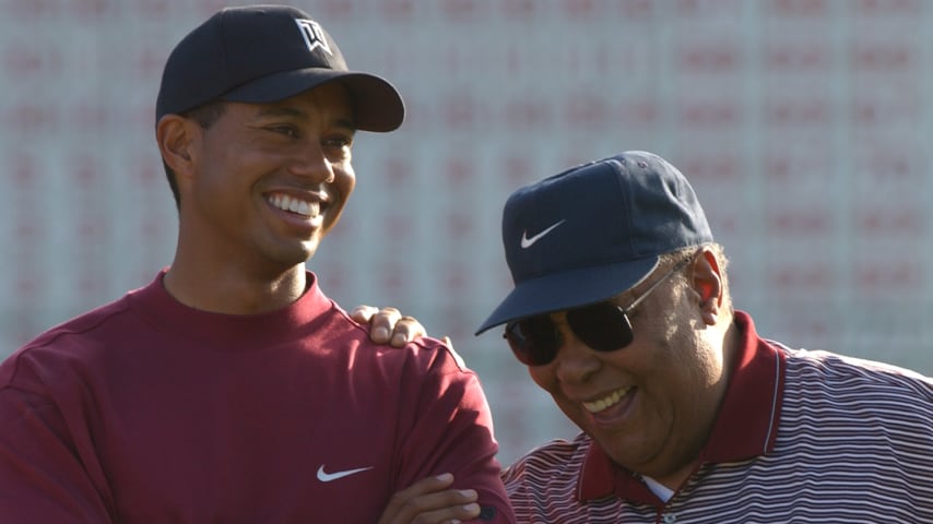 Tiger and father Earl Woods. (Credit TGR Foundation)