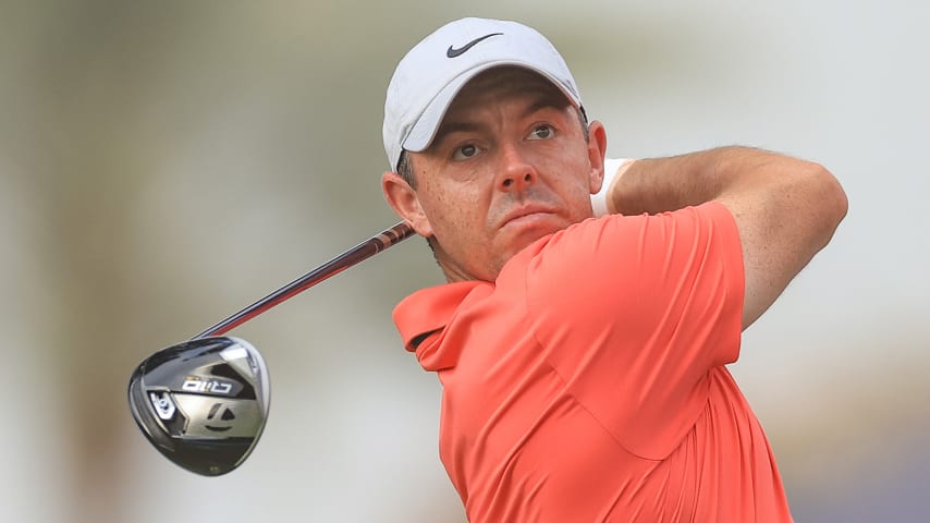 Rory McIlroy seen with TaylorMade's new Qi10 LS driver at the DP World Tour Championship. (David Cannon/Getty Images)