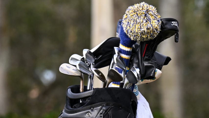 A closer look at Ludvig Åberg’s Titleist golf bag at the Grant Thornton Invitational. (Tracy Wilcox/PGA TOUR)