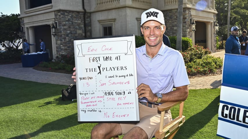 Eric Cole smiles during the First Timers press conference prior to THE PLAYERS Championship in 2023. (Keyur Khamar/PGA TOUR)